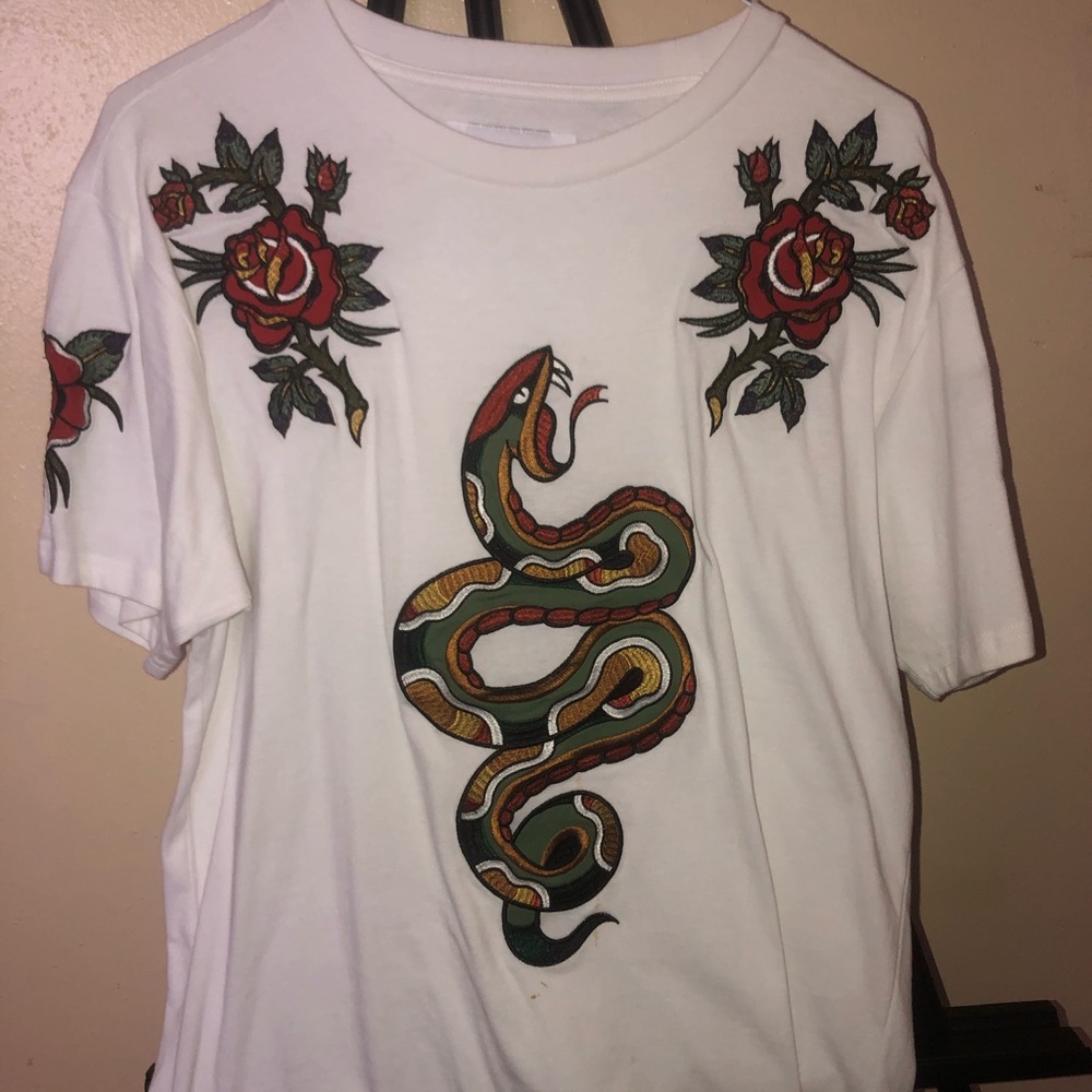 Reasons snake/rose t shirt